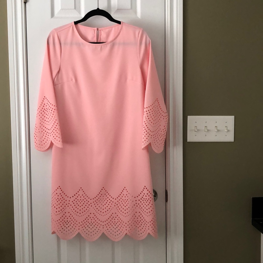 Shein Laser Cut Out Scalloped Hem Dress - Picture 1 of 11